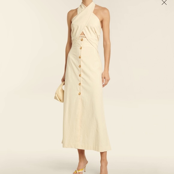 nanushka halter dress Adelaide - Beaded midi dress - Matcha